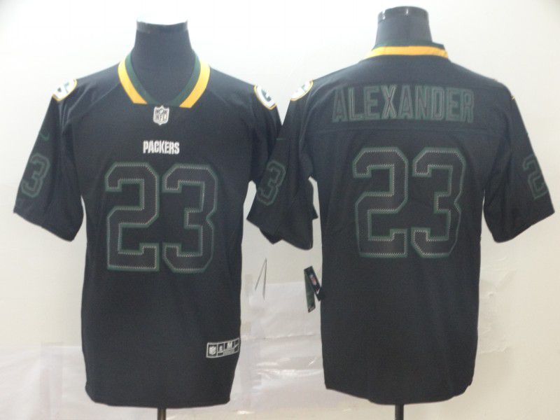 Men Green Bay Packers #23 Alexander Nike Lights Out Black Color Rush Limited Jersey